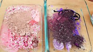 Pink vs Purple - Mixing Makeup Eyeshadow Into Slime ASMR 271 Satisfying Slime Video
