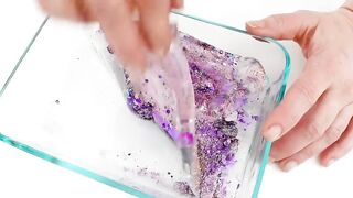 Purple vs Blue - Mixing Makeup Eyeshadow Into Slime ASMR 269 Satisfying Slime Video
