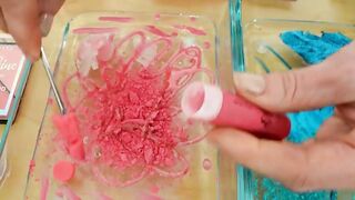 Pink vs Teal - Mixing Makeup Eyeshadow Into Slime ASMR 265 Satisfying Slime Video