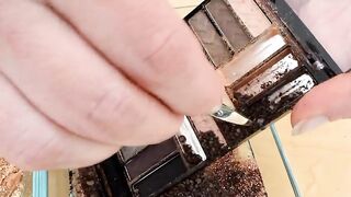 Caramel vs Chocolate - Mixing Makeup Eyeshadow Into Slime ASMR 261 Satisfying Slime Video