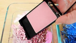 Pink vs Blue - Mixing Makeup Eyeshadow Into Slime ASMR 259 Satisfying Slime Video