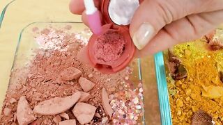 Rose vs Gold - Mixing Makeup Eyeshadow Into Slime ASMR 258 Satisfying Slime Video