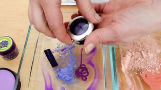 Purple vs Peach - Mixing Makeup Eyeshadow Into Slime ASMR 257 Satisfying Slime Video