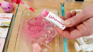 Pink vs White  - Mixing Makeup Eyeshadow Into Slime ASMR 255 Satisfying Slime Video