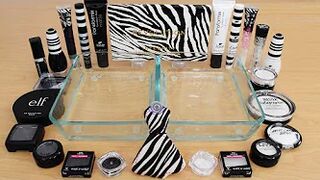 Black vs White - Mixing Makeup Eyeshadow Into Slime ASMR 250 Satisfying Slime Video