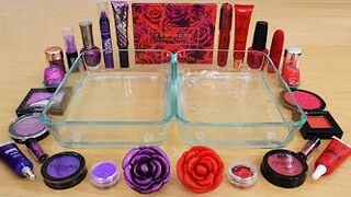 Purple vs Red Rose - Mixing Makeup Eyeshadow Into Slime ASMR 249 Satisfying Slime Video