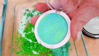 Pink vs Green - Mixing Makeup Eyeshadow Into Slime ASMR 248 Satisfying Slime Video