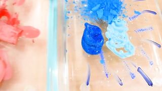 Coral vs Blue - Mixing Makeup Eyeshadow Into Slime Special Series 243 Satisfying Slime Video