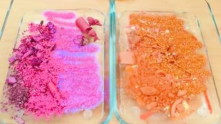 Pink vs Orange - Mixing Makeup Eyeshadow Into Slime Special Series 239 Satisfying Slime Video