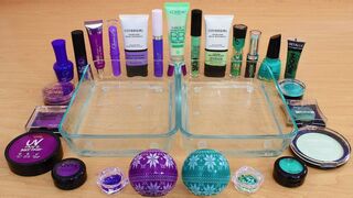 Purple vs Green - Mixing Makeup Eyeshadow Into Slime Special Series 238 Satisfying Slime Video