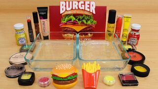 Burger vs Fries - Mixing Makeup Eyeshadow Into Slime Special Series 237 Satisfying Slime Video