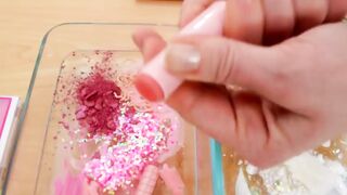 Pink vs White - Mixing Makeup Eyeshadow Into Slime Special Series 233 Satisfying Slime Video