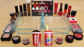 Coke vs Strawberry Fanta - Mixing Makeup Eyeshadow Into Slime Special Series Satisfying Slime Video