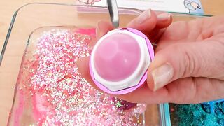 Pink vs Teal - Mixing Makeup Eyeshadow Into Slime Special Series 231 Satisfying Slime Video