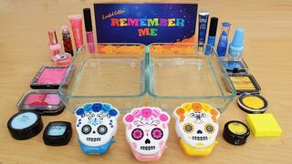 Day of the Dead - Mixing Makeup Eyeshadow Into Slime Special Series 229 Satisfying Slime Video