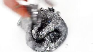 Holo vs Black - Mixing Makeup Eyeshadow Into Slime Special Series 223 Satisfying Slime Video
