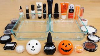 Black vs White vs Orange - Mixing Makeup Eyeshadow Into Slime Special Series Satisfying Slime Video