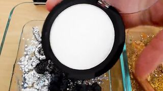 Silver vs Gold - Mixing Makeup Eyeshadow Into Slime Special Series 218 Satisfying Slime Video