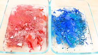 Red vs Blue - Mixing Makeup Eyeshadow Into Slime Special Series 217 Satisfying Slime Video