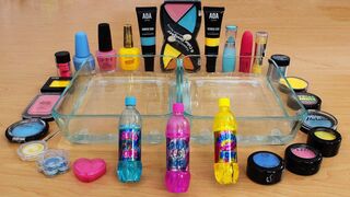 Pink vs Blue vs Yellow Mixing Makeup Eyeshadow Into Slime Special Series 216 Satisfying Slime Video