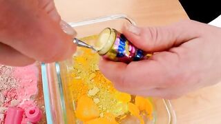 Pink vs Blue vs Yellow Mixing Makeup Eyeshadow Into Slime Special Series 216 Satisfying Slime Video