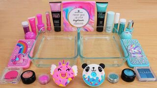 Pink vs Teal - Mixing Makeup Eyeshadow Into Slime Special Series 212 Satisfying Slime Video