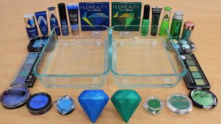 Blue vs Green - Mixing Makeup Eyeshadow Into Slime Special Series 210 Satisfying Slime Video