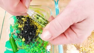 Green vs Gold - Mixing Makeup Eyeshadow Into Slime Special Series 203 Satisfying Slime Video