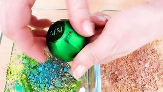 Green vs Gold - Mixing Makeup Eyeshadow Into Slime Special Series 203 Satisfying Slime Video