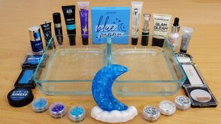 Blue Moon - Mixing Makeup Eyeshadow Into Slime Special Series 193 Satisfying Slime Video