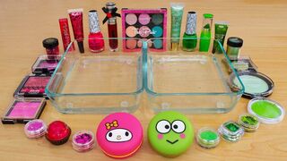 Pink vs Green - Mixing Makeup Eyeshadow Into Slime Special Series 192 Satisfying Slime Video