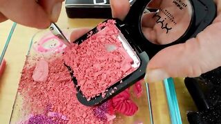 Pink vs Black - Mixing Makeup Eyeshadow Into Slime! Special Series 188 Satisfying Slime Video