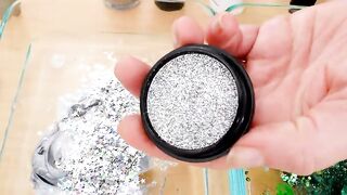 Silver vs Green - Mixing Makeup Eyeshadow Into Slime! Special Series 187 Satisfying Slime Video