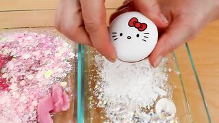 Pink vs White - Mixing Makeup Eyeshadow Into Slime! Special Series 184 Satisfying Slime Video