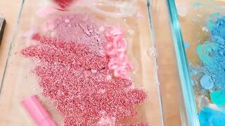 Pink vs Teal - Mixing Makeup Eyeshadow Into Slime! Special Series 182 Satisfying Slime Video