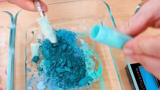 Pink vs Teal - Mixing Makeup Eyeshadow Into Slime! Special Series 182 Satisfying Slime Video