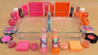 Pink vs Orange - Mixing Makeup Eyeshadow Into Slime Special Series 180 Satisfying Slime Video