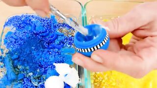Blue vs Yellow - Mixing Makeup Eyeshadow Into Slime Special Series 179 Satisfying Slime Video