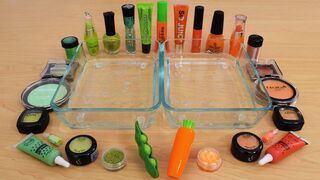 Peas vs Carrots - Mixing Makeup Eyeshadow Into Slime Special Series 173 Satisfying Slime Video
