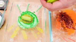 Peas vs Carrots - Mixing Makeup Eyeshadow Into Slime Special Series 173 Satisfying Slime Video