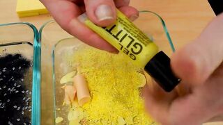 Black vs Yellow - Mixing Makeup Eyeshadow Into Slime Special Series 166 Satisfying Slime Video