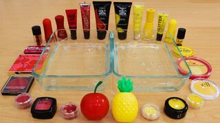 Cherry vs Pineapple - Mixing Makeup Eyeshadow Into Slime Special Series 162 Satisfying Slime Video