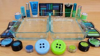 Blue vs Green - Mixing Makeup Eyeshadow Into Slime Special Series 158 Satisfying Slime Video