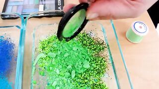 Blue vs Green - Mixing Makeup Eyeshadow Into Slime Special Series 158 Satisfying Slime Video