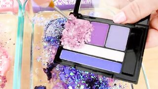 Pink vs Purple - Mixing Makeup Eyeshadow Into Slime Special Series 155 Satisfying Slime Video
