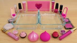 Pink vs Pink - Mixing Makeup Eyeshadow Into Slime! Special Series 152 Satisfying Slime Video