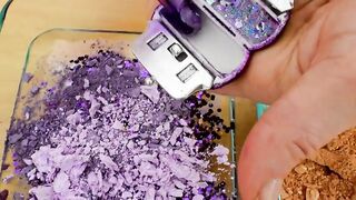 Purple vs Gold - Mixing Makeup Eyeshadow Into Slime! Special Series 142 Satisfying Slime Video