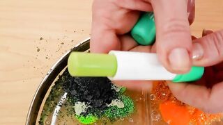 White vs Green vs Orange - Mixing Makeup Eyeshadow Into Slime! Special 141 Satisfying Slime Video