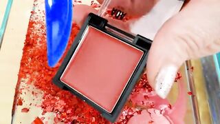 Red vs Blue - Mixing Makeup Eyeshadow Into Slime! Special Series 140 Satisfying Slime Video
