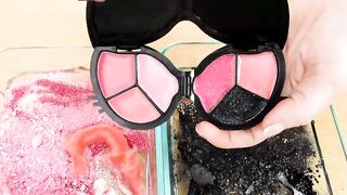 Pink vs Black - Mixing Makeup Eyeshadow Into Slime! Special Series 139 Satisfying Slime Video